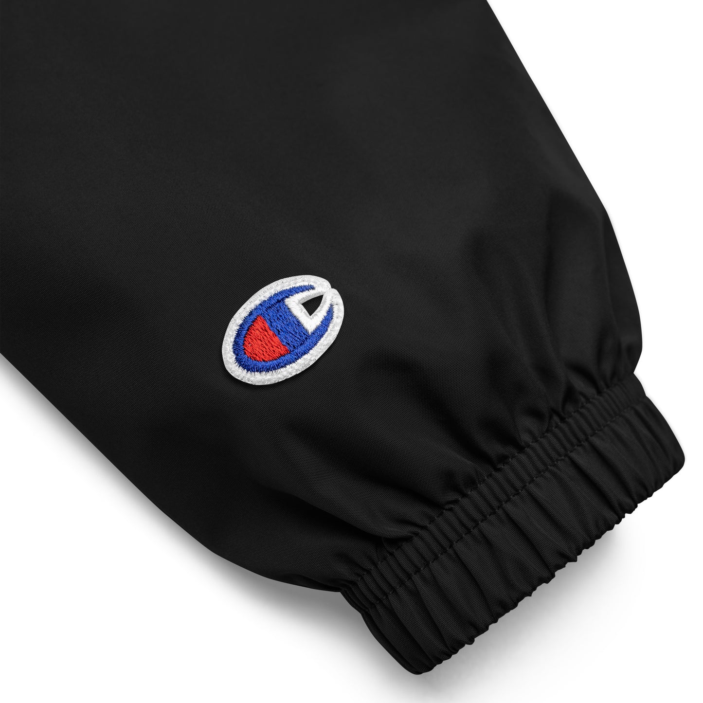 "Ping me." Premium Embroidered Champion Unisex Packable Jacket