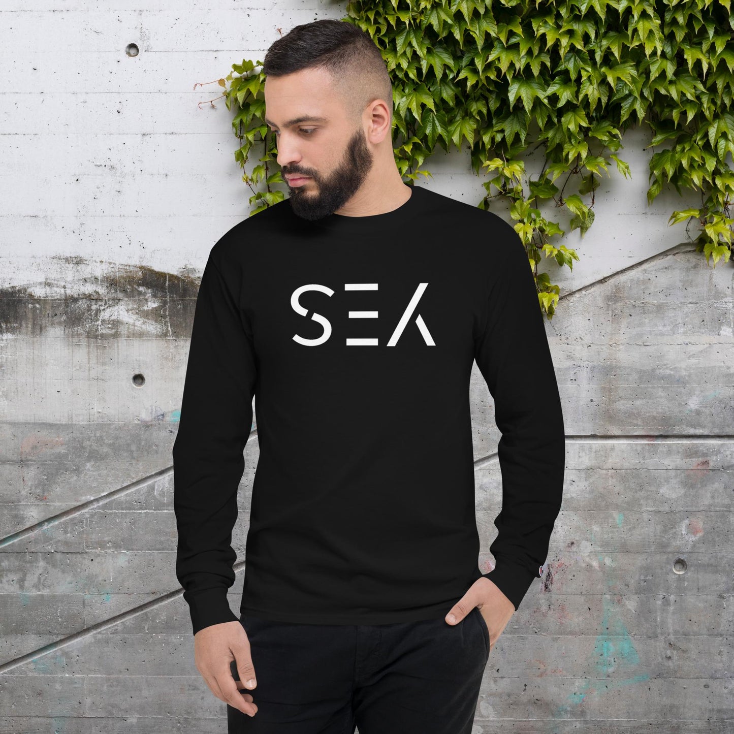 "YES Upside Down" Premium Champion Long Sleeve Shirt